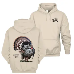 Wild Turkey Hunting Hoodie – Realistic Gobbler Design, Fall Country Style, Thanksgiving Season Wear, TikTok Shop Store men  gifts fall  clothing Classic Menswear