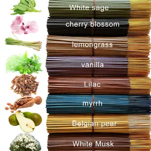 245 Natural Bamboo Incense Sticks, Long-Lasting Scent with Sage, Clove, Myrrh, Pear, Sakura, Musk, Lemongrass, Ideal for Home, Office, Yoga, Hotel, Calming Home Fragrance