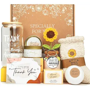 Thank You Gifts for Women, Appreciation Gifts for Coworkers Teacher with 16oz Thank You for Being Awesome Glass, Employee Appreciation  Box Thanksgiving Christmas  set