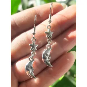 stars and moon-shaped earrings
