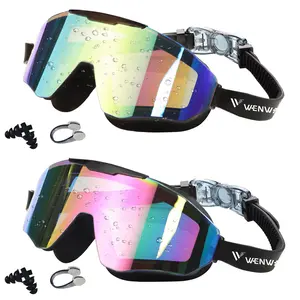 Wenwasno Kids Swim Goggles 2 Pack for Suitable for Children aged 8 and Adults of Both Genders，Waterproof, anti-fog, and UV-blocking swimming goggles