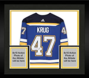 Framed Torey Krug St. Louis Blues Autographed Blue Adidas Authentic Jersey - Fanatics Authentic Certified