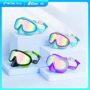 Sharkite Kids Swimming Goggles, Wide Angle Anti-Fog UV Waterproof Leakproof Goggles for 3-15 Years Boys Girls
