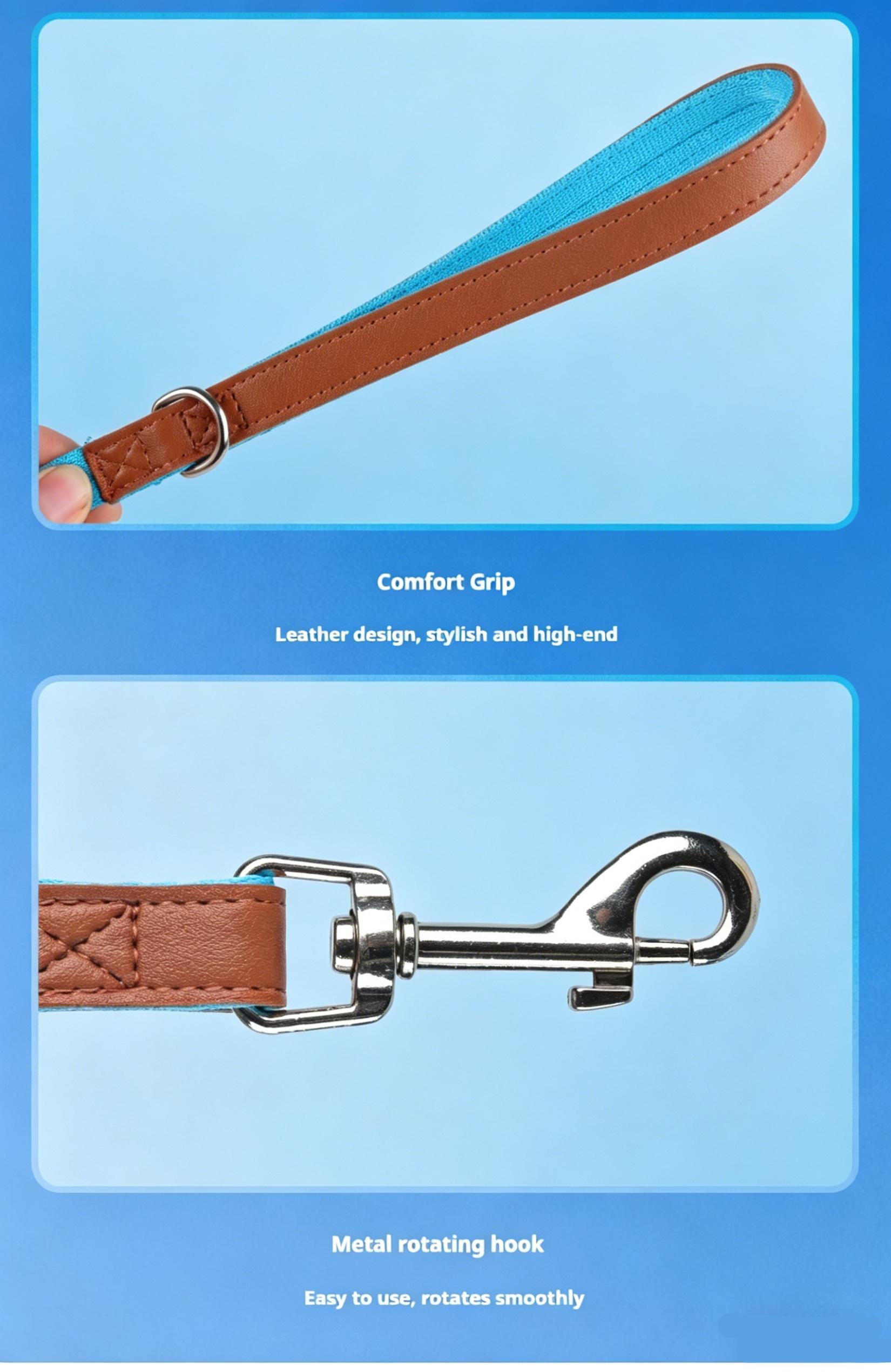 2-Pack Pet Leash Set for Small & Medium Dogs Explosion-Proof Anti-Pull Walking Rope with Collar Anti-Escape Design for Outdoor Use