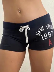 Women's Low Waist Letter Print Shorts, Casual Summer Fashion, Comfortable & Stylish Design, Perfect for Daily Wear