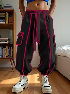 INCERUN Men's Printed Line Colorblock Casual Jogger Pants, Casual Sports Trousers, Perfect for Daily or Sports Wear, Comfortable and Stylish