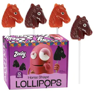 Zeesy Horse Lollipops, 12 Pack, Individually Wrapped Horse Candy Suckers for Horse Birthday Party, Western Cowboy, Farm Themed Party Favors, Kentucky Derby, Horseback Riding