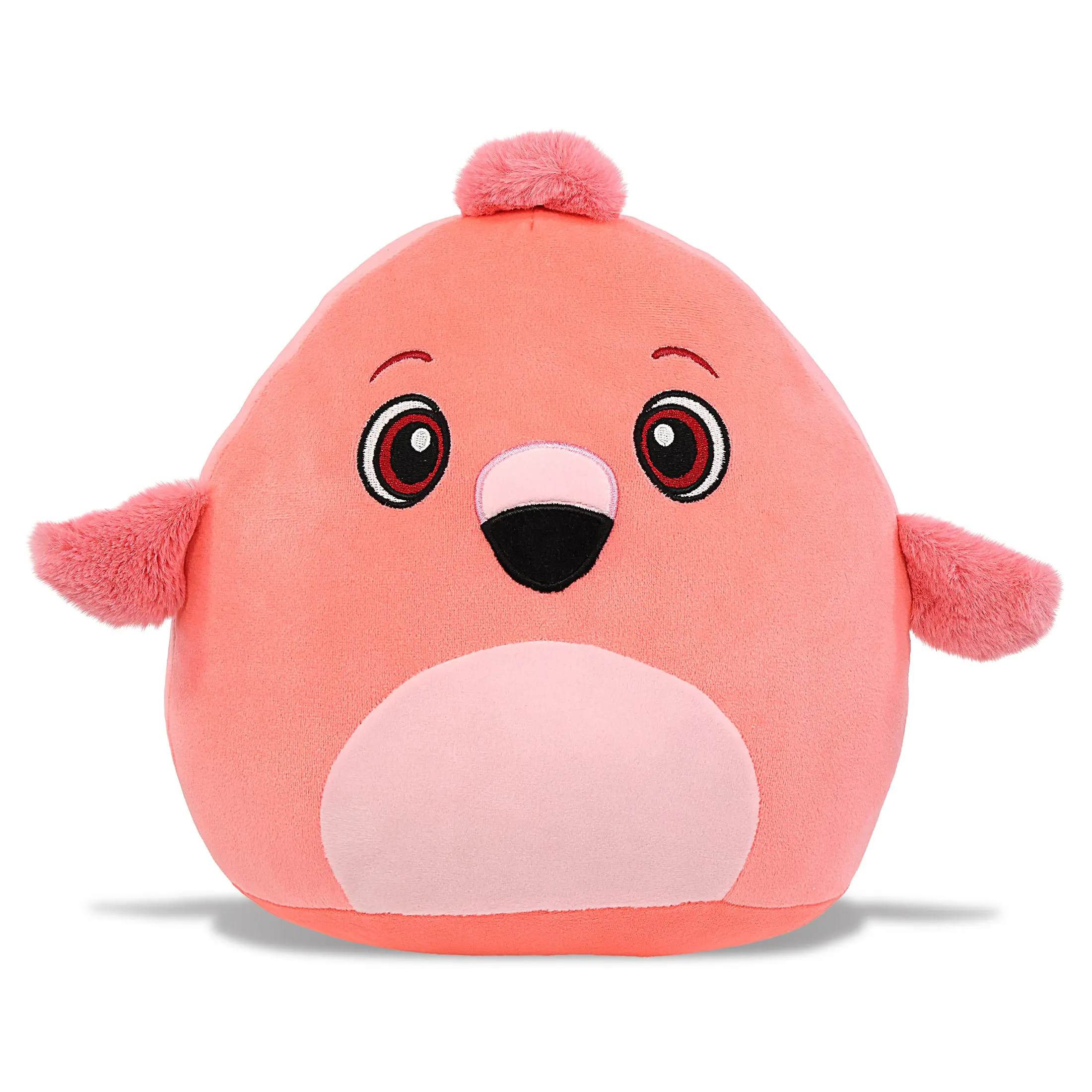 DOLLIBU SNUG-MOOSHIES Soft Plush Bird Stuffed Toy - Squishy Fill Polyester, Unisex 10" Flamingo for Kids