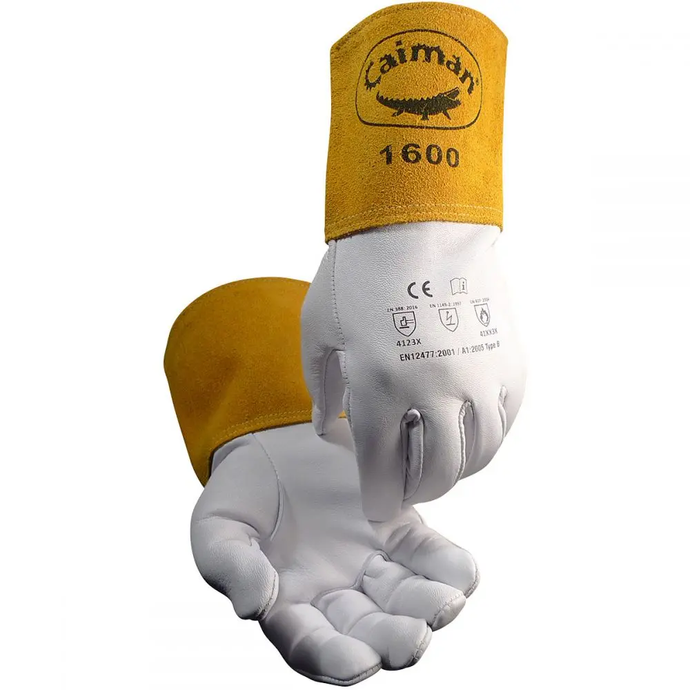 Caiman 1600 - Goat Grain Unlined 4in Cuff TIG Welding Gloves Caiman 1600 - Goat Grain Unlined 4in Cuff TIG Welding Gloves