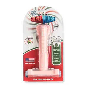 Bullibone Chew Dog Toys, Peppermint Superbrush, Long Lasting Nylon - Single Bullibone Pet Products LLC