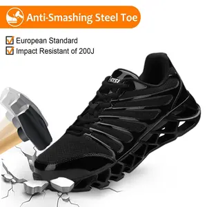 Steel Toe Shoes For Men Women Lightweight Breathable Safety Sneakers Reinforced Protection Work Footwear