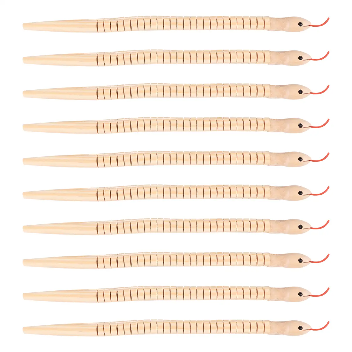 10Pcs Unfinished Wooden Jointed Flexible 12in (30cm) Wiggly Snake Blank Animal Model Crafts Toys for Painting, Parties, Family Activity - Unisex Kids Gift, Creative Bonding
