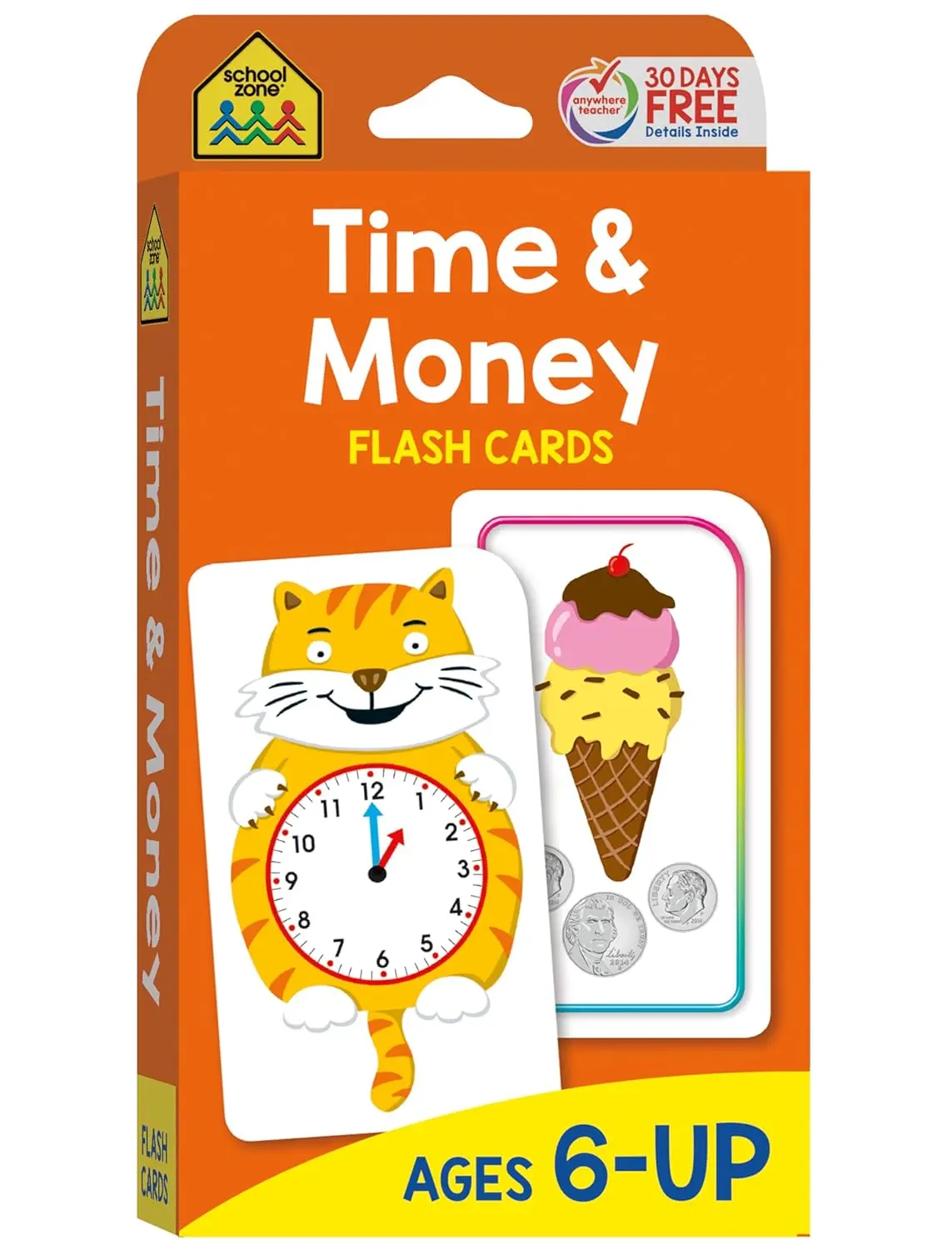 School Zone Time & Money Flash Cards - 56 Cards for 1st Grade, 2nd Grade, Telling Time, Reading Clocks, Counting Coins, Ages 6+ October 2, 2018