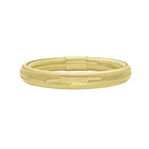 Elegant 14K Gold Large Stretch Mesh Bracelet Bracelet