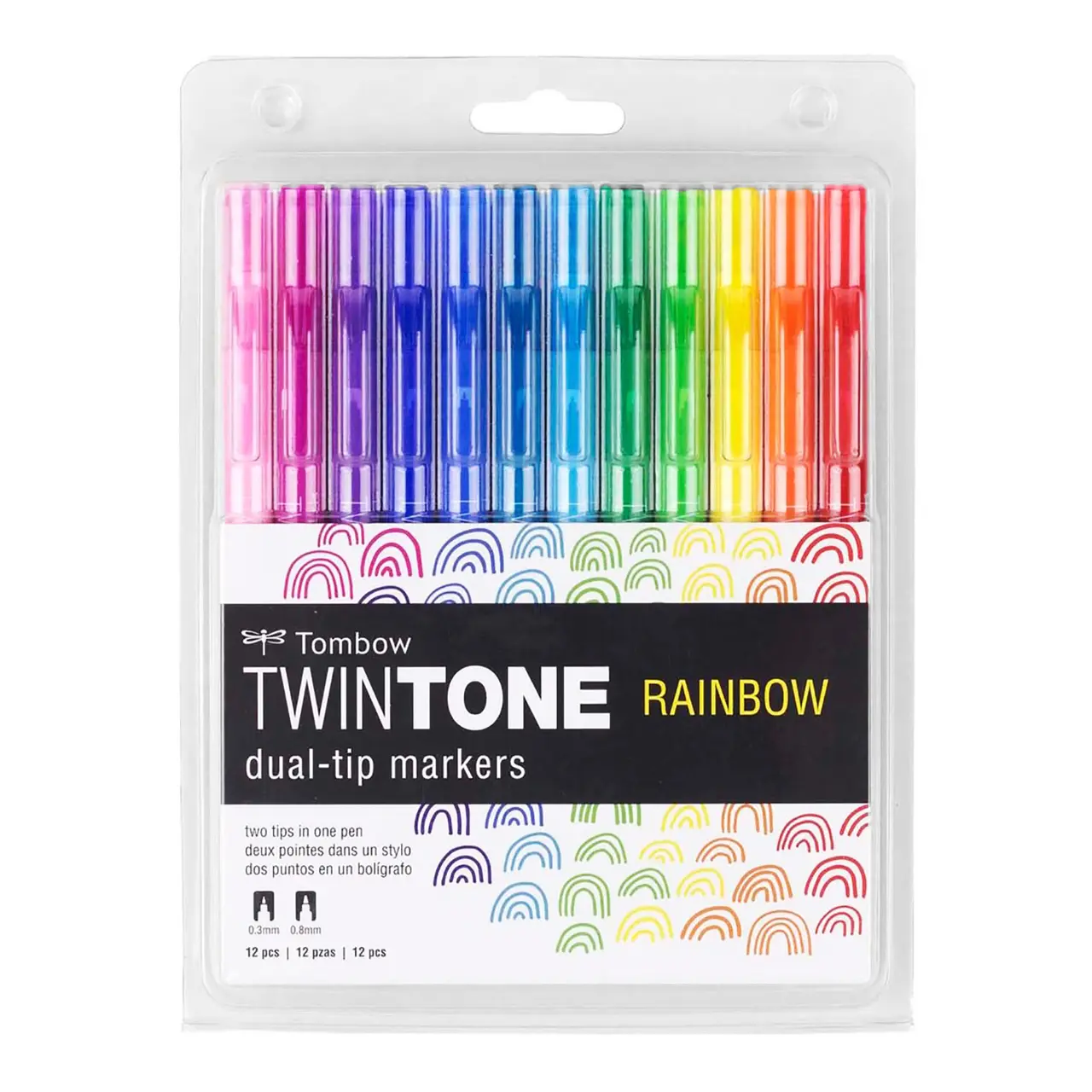 Tombow TwinTone Set of 12, Rainbow - Office Stationery and Supplies
