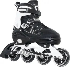 Adjustable Inline Skates for Men & Women, Premium Roller Blades with Carbon Steel Bearings, TPR Brake, Breathable 3D Mesh, Soft EVA Lining and Durable PVC Upper, Comfortable Fit, Great for Adult Beginners, Indoor & Outdoor Daily Skating