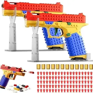 Tactical DIY Building Block Vibrant Color 1911 Model Toy Gun Set - Multiplayer Strategy Collaborative Toy Shooting Game for Outdoor Team Activities & Festival Gift Essential Tactical Softair Gun with Ejection Feature