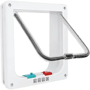 Thin  Door for Windows, Pet Doors and Sliding Door, Safety Pet Door with 4 Way Lock, Weatherproof  Flap for Thin Door and Wall(Medium, 7.7 * 7.5 * 0.78in)