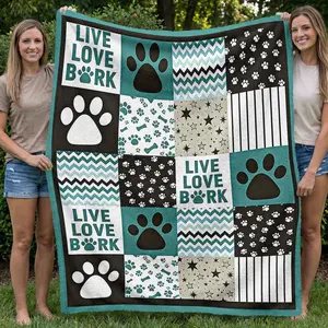 Soft Flannel Dog Bone Print Blanket, Warm Lightweight Plush Throw for Men Women Pets, Bed Sofa Chair Outdoor Pet Decor Gift, Cozy Throw Blanket