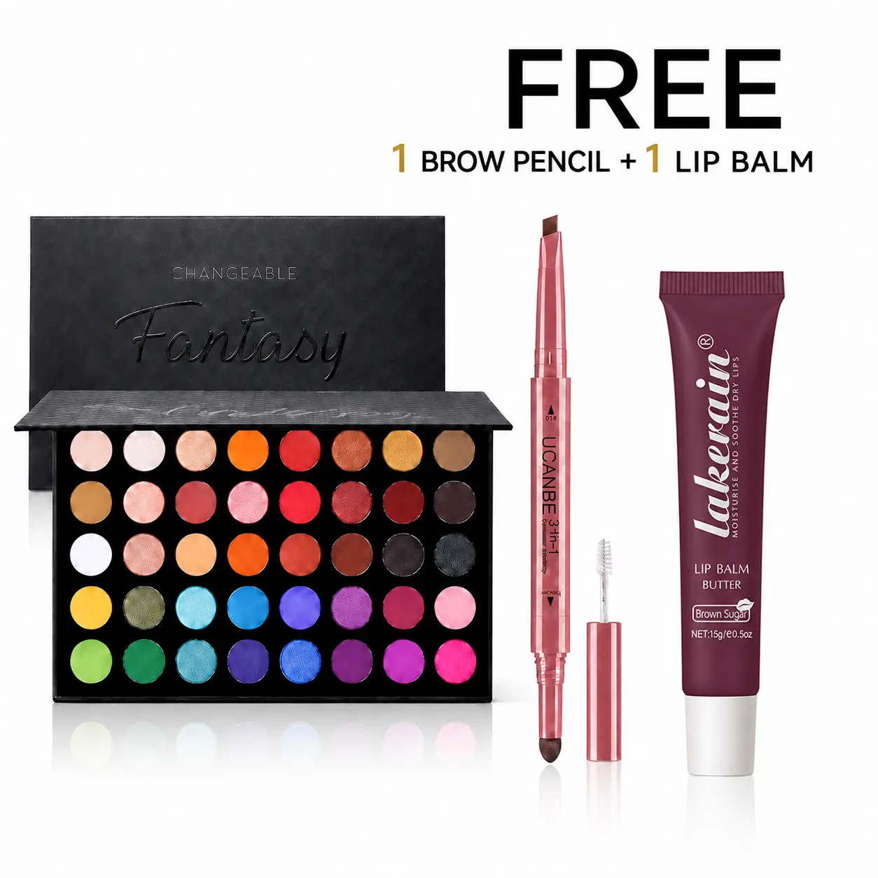 #backtoschool 40-Color Highly Pigmented Eyeshadow Palette - Matte/Metallic, Shimmer, Natural & Charcoal Smooth Powder, Long-Lasting Blendable, for Brown Eyes Smokey Eye, with Swatches, Makeup Palette Set, Beauty Cosmetics Gift Kit