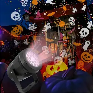 Halloween LED Projector Light, 1 Box Ghost & Pumpkin Patterns Projector Light, Ambient Room Lighting for Halloween Party Decor, Led Spotlight