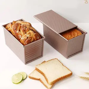 Non-Stick Toast Mold with Lid, Wave Bread Box, Carbon Steel Baking Tray, Essential Kitchen Tool for Sandwiches and Cakes, Bakeware