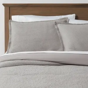 Threshold Comfy Cotton Waffle-Weave OEKO-TEX Queen Comforter Set, Premium Bedding Sets for Bedroom
