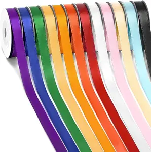 Rainbow Satin Ribbon 3/8 Inch x 12 Rolls Total 120 Yards Colorful Ribbon Perfect Gift Wrapping Crafts Hair Bows