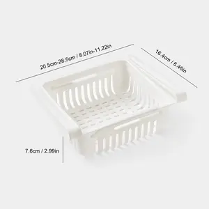 Adjustable Refrigerator Storage Box, Living Room Home Organizer, Egg Fruit Container, Free-Standing Design, Space-Saving Solution