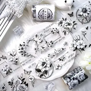 Waterproof Butterfly Floral Pet Tape Roll, 78.74 Inches, Ideal for Scrapbooking, Journals, Handmade Crafts, Decorative Stickers, Sticker Collage Pack, Adhesive Decals