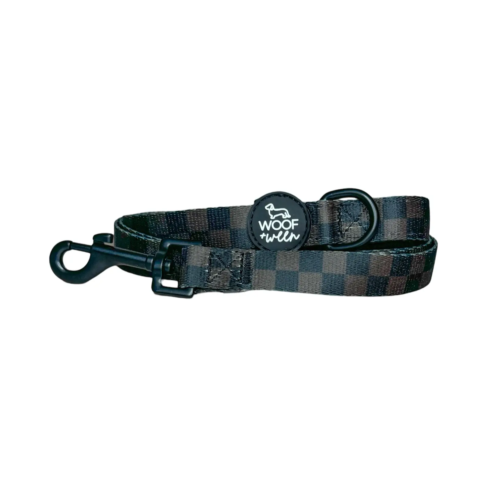Leash - ESPRESSO - brown checkered dog leash