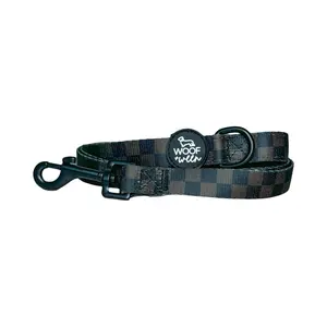 Leash - ESPRESSO - brown checkered dog leash