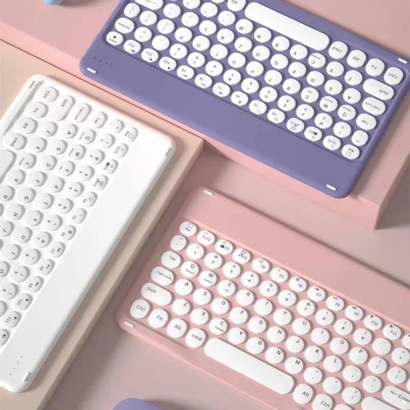 Bluetooth-compatible Keyboard for Phone Tablet PC, 10 Inch Rechargeable Wireless Keyboard, Compatible with iPad Pro 11, Air 10.2, Huawei Matepad, Samsung