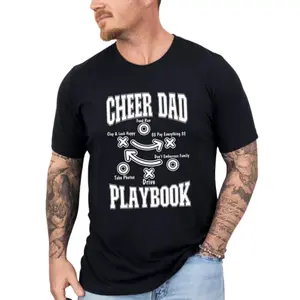 Funny Cheer Dad T-Shirt, Cheerleader Supporter Tee, Dad Life Top, Sports Fan Shirt, Cheer Season Outfit, Gift for Fathers Cotton Menswear