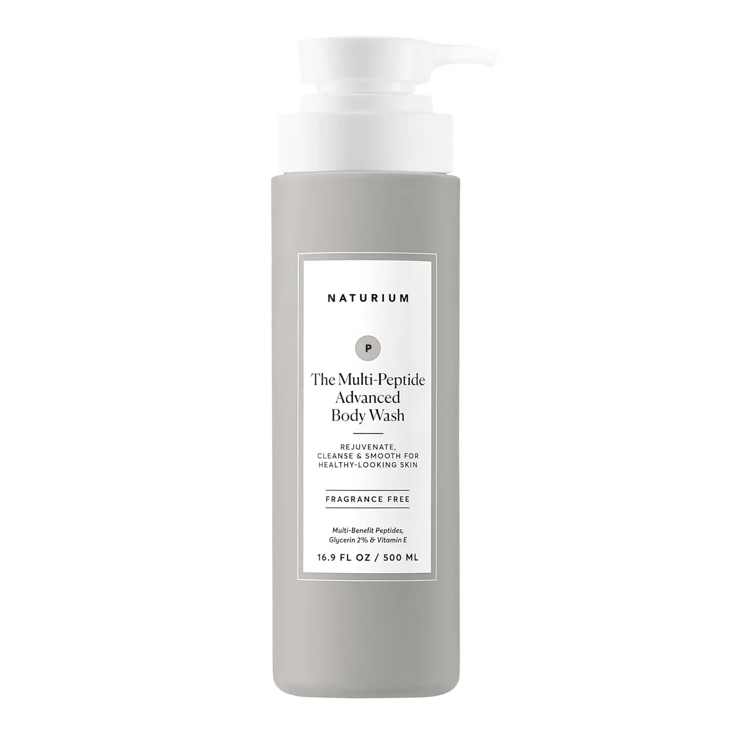 Naturium Multi-Peptide Advanced Body Wash, Rejuvenate, Cleanse & Smooth, with Rice Amino Acids & Vitamin E, 500 mL / 16.9 fl oz