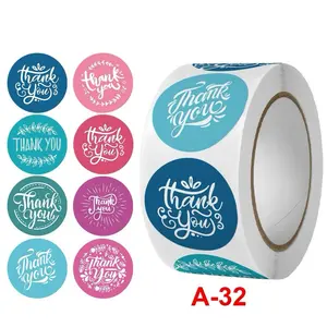 500Pcs 1" Thank You Stickers for Supporting Small Businesses Round Labels Self Adhesive Decorative for Envelopes Poly Mailers Bubble Mailers Boxes Invitation Cards Gift Wrapping Goodie Bags Wedding Decoration