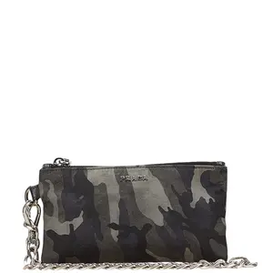 Pre-owned PRADA Nylon Small Leather Goods Camouflage Leather Coin Case