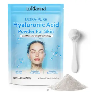 Lofuanna ULTRA-PURE HYALURONICACID POWDER-120g per pack, large capacity, high cost performance, ph balanced, boosts skin barrier function, DIY hyaluronic acid skin care, home skin care, suitable for all skin types-Take care of your skin with friends