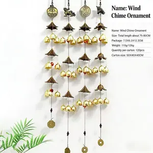 Vintage Metal Bell Wind Chime Home Decor Hanging Ornament, Student Gift Souvenir, Wholesale Landscape Memorial Items