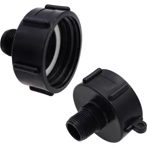 275 330 Gallon IBC Tote Adapter, 2" Coarse Thread x 3/4" Male IBC  Fittings, Water Hose Male Adapter for Garden Hose (2PCS)