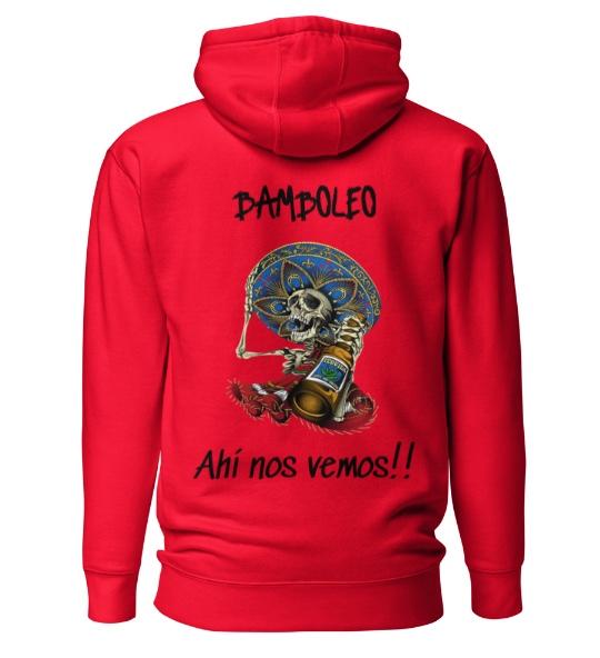 Bamboleo Unisex Hoodie Red/White/Grey/Bone Fitted Casual Winter Medium Length 100% Cotton Face 65% Cotton 35% Polyester Front Pouch Pocket Matching Flat Drawstrings 3-Panel Hood Women's Streetwear