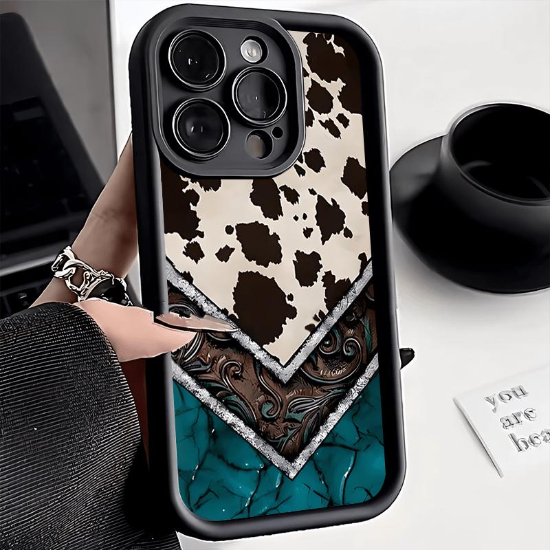 Case for iPhone 16 Pro Max 15 Plus 14 13 12 11 XS XR Stylish Western Culture Cowboy Totem Pattern Anti-Scratch Shockproof Soft Silicone Protective Cover iphone  15  pro  max  case