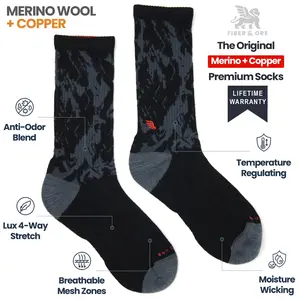 Stealth Camo | Copper + Merino Wool Socks for Fresher Feet