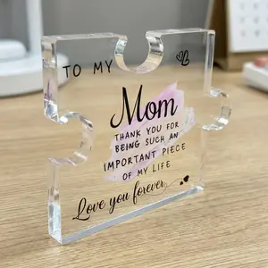 Acrylic Puzzle-Shaped Plaque 3.5x4in Best Mom Ever Sentimental Gift for Mom Home Decoration TikTokMadeMeBuyIt GiftsForMom ChristmasGiftForMom 8.5cm x 10cm Compact Keepsake for Daughters Sons First-Time Moms Grandmothers Summervibes tiktokshopspringglowup