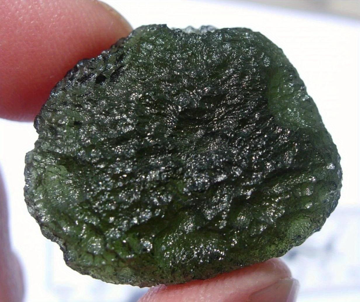 Natural Green Czech Moldavite Meteorite Necklace Pendant Chakra Healing 1PCS