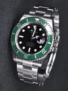 Men's Business Full-Size Mechanical Watch, Rotating Bezel Multi-Function, Luminous Waterproof Watch, Stainless Steel Strap, Comfortable and Durable, Outdoor & Daily Use