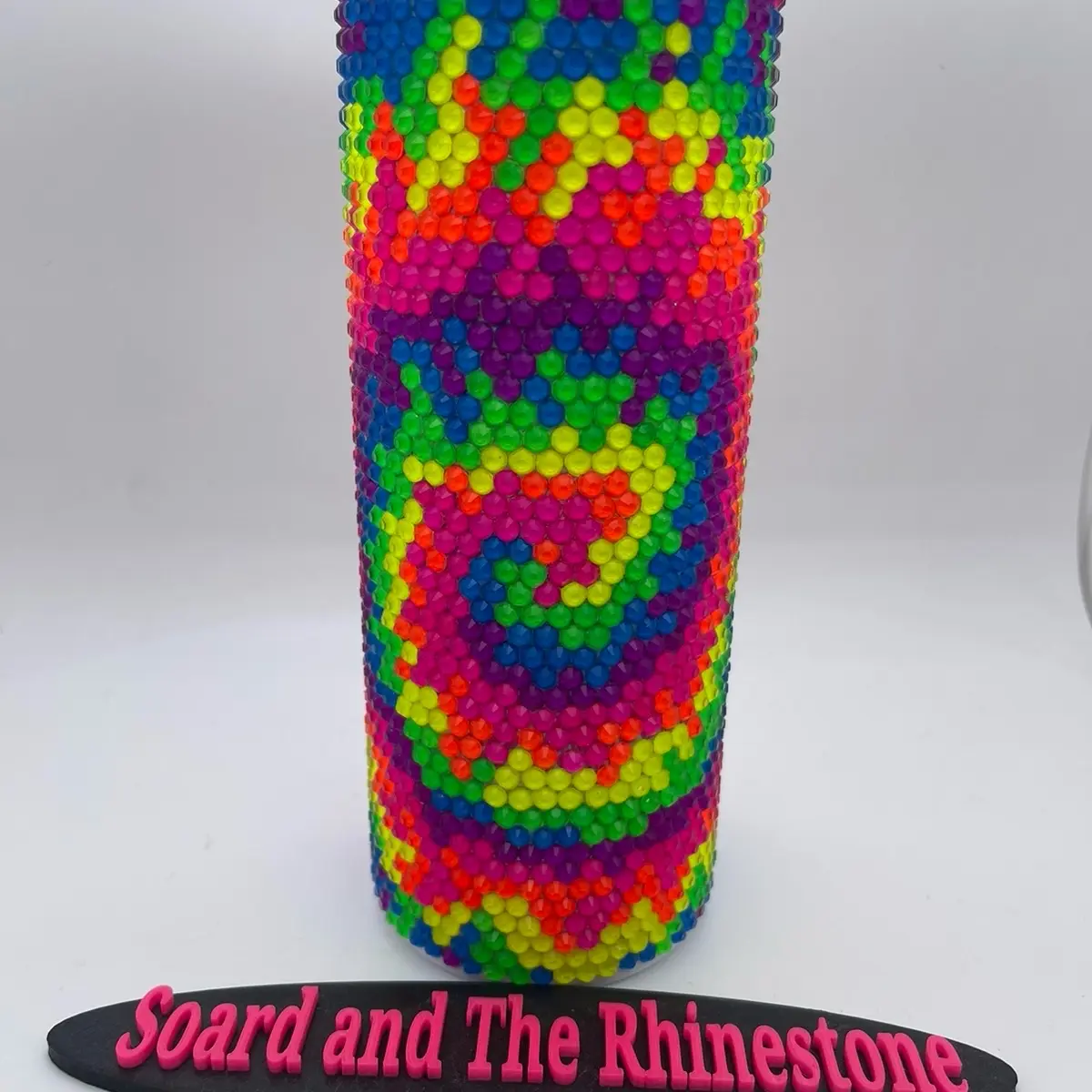 Tie dye rhinestone tumbler