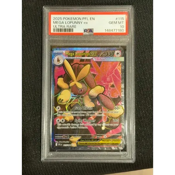 GRADED AUTHENTIC POKEMON TCG PSA-GRADE-10-MEGA LOPUNNY EX-PHANTASMAL FLAMES-#115/094