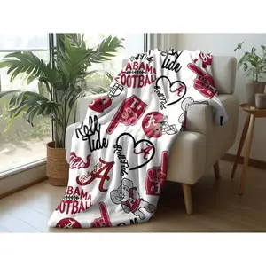 Alabama Blanket, Crimson Tide Velveteen Plush Blanket, Bama Fan Gift!