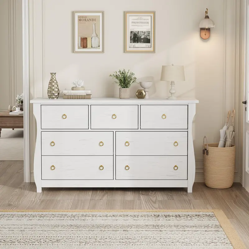 Whote washed oak dresser - TikTok Shop
